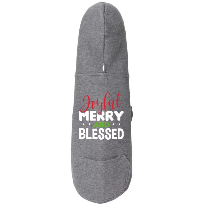 Joyful Merry And Blessed Gift Xgiftmas Holiday Design Cute Gift Doggie 3-End Fleece Hoodie