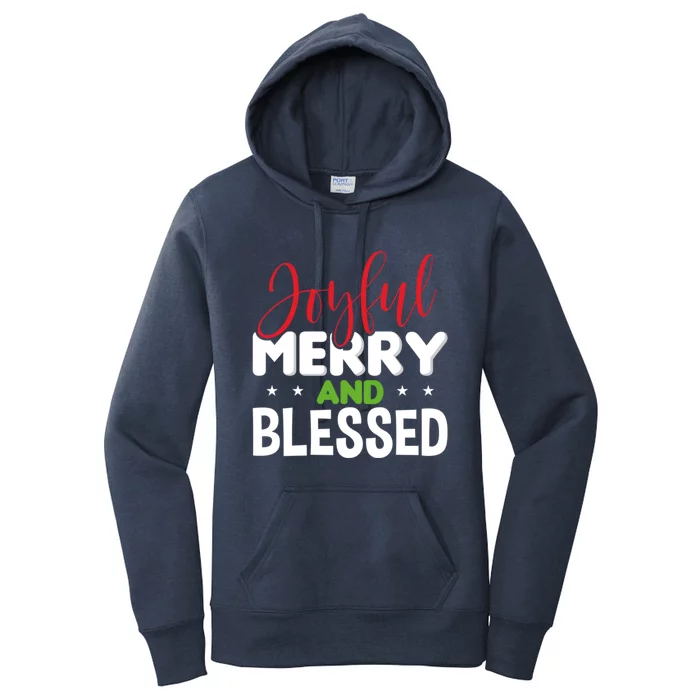 Joyful Merry And Blessed Gift Xgiftmas Holiday Design Cute Gift Women's Pullover Hoodie