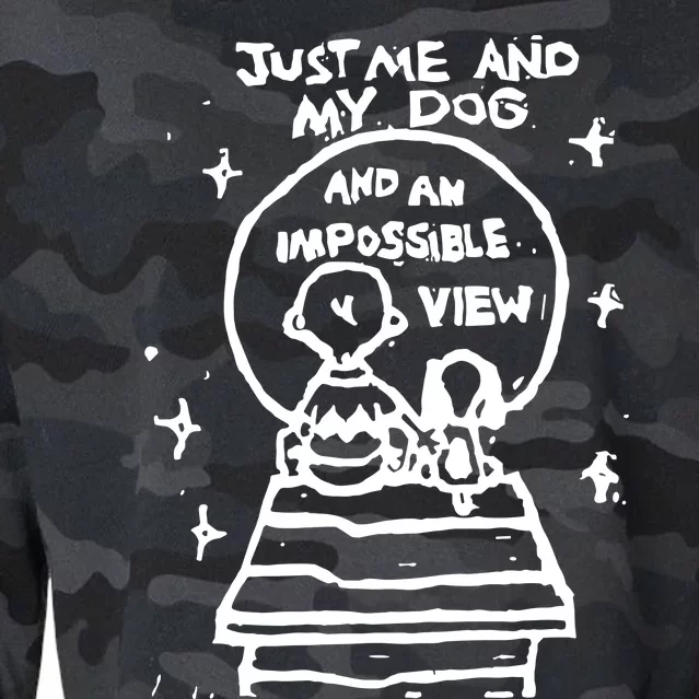 Just Me And My Dog And An Impossible View Cropped Pullover Crew