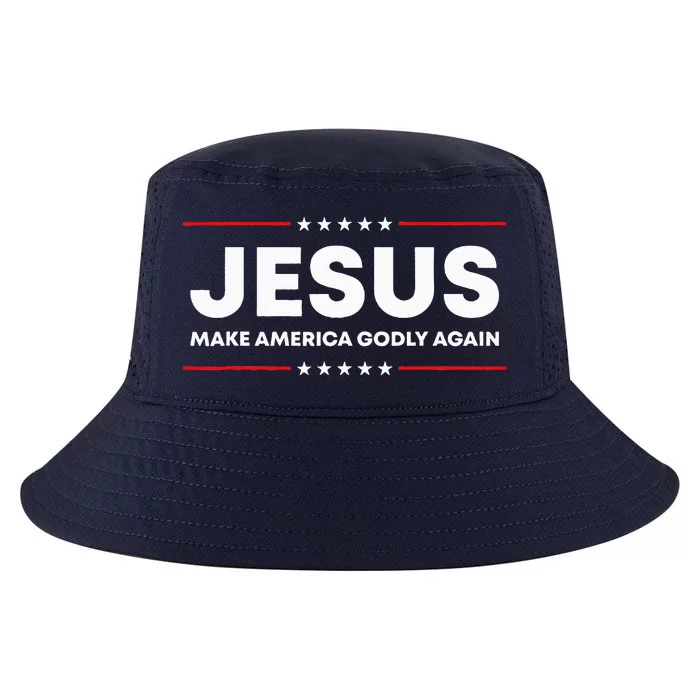 Jesus Make America Godly Again Patriotic Christian Faith USA Cool Comfort Performance Bucket Hat