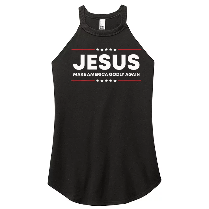 Jesus Make America Godly Again Patriotic Christian Faith USA Women’s Perfect Tri Rocker Tank