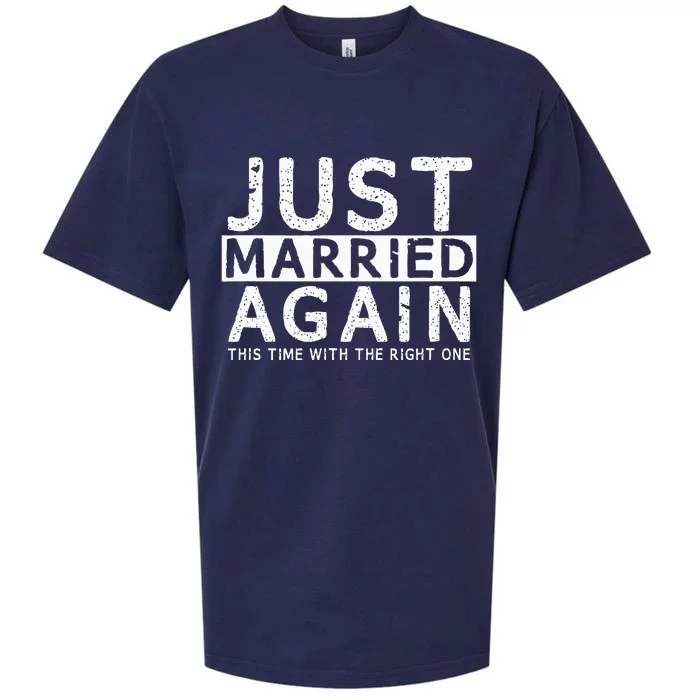 Just Married Again 2nd Time Of Wedding Funny Partner Couples Sueded Cloud Jersey T-Shirt