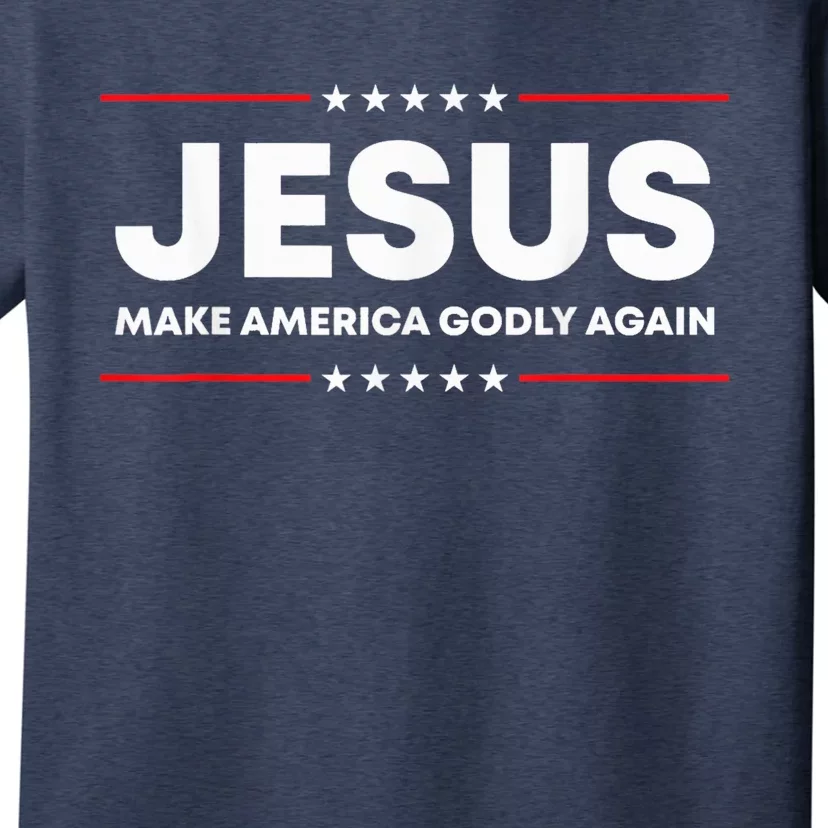 Jesus Make America Godly Again Patriotic Christian Faith USA T-Shirt