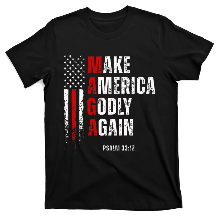 Jesus Make America Godly Again American Patriot Christian T-Shirt