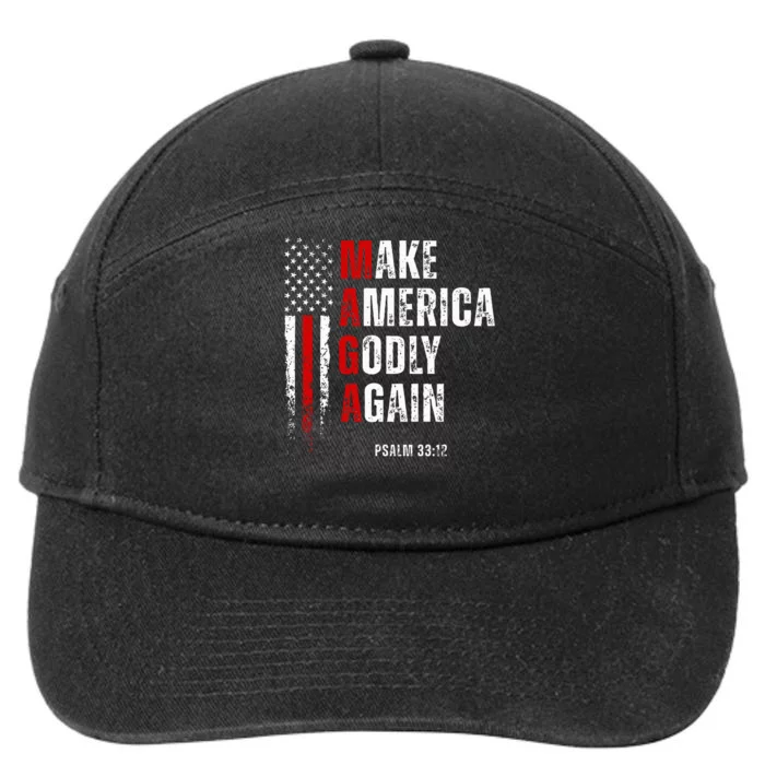 Jesus Make America Godly Again American Patriot Christian 7-Panel Snapback Hat