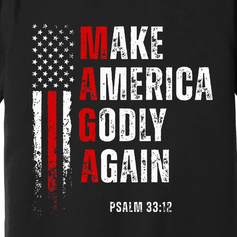 Jesus Make America Godly Again American Patriot Christian Premium T-Shirt