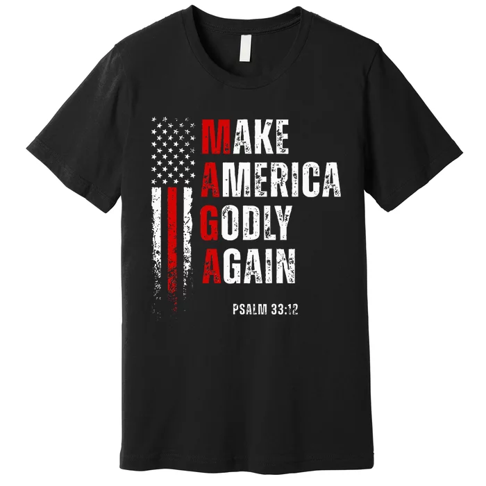 Jesus Make America Godly Again American Patriot Christian Premium T-Shirt