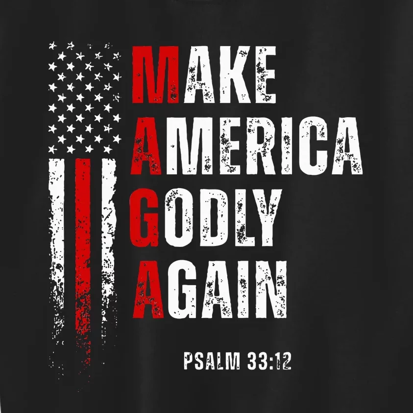 Jesus Make America Godly Again American Patriot Christian Kids Sweatshirt