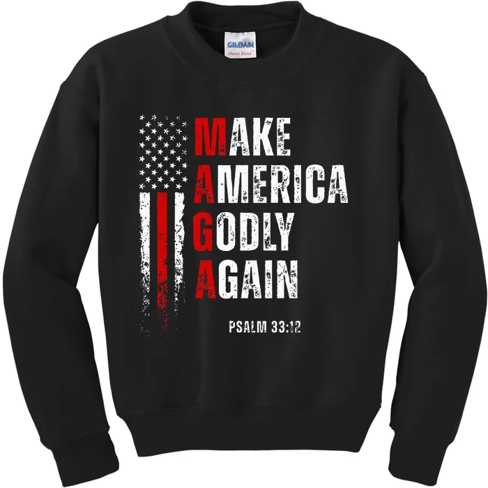 Jesus Make America Godly Again American Patriot Christian Kids Sweatshirt