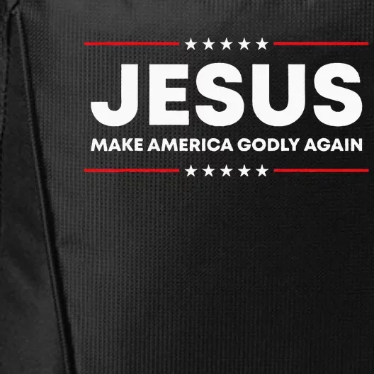 Jesus Make America Godly Again Patriotic Christian Faith USA City Backpack