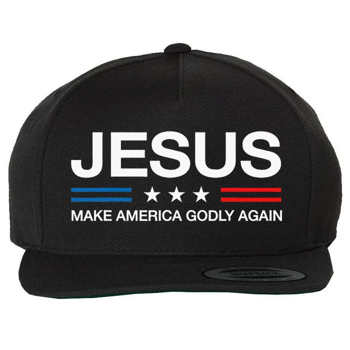 Jesus Make America Godly Again Christian Patriot God Faith Wool Snapback Cap