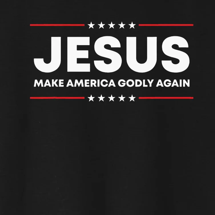 Jesus Make America Godly Again Patriotic Christian Faith USA Women's Crop Top Tee