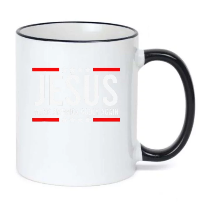 Jesus Make America Godly Again Patriotic Christian Black Color Changing Mug