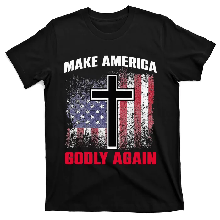 Jesus Make America Godly Again American Patriot Christian T-Shirt