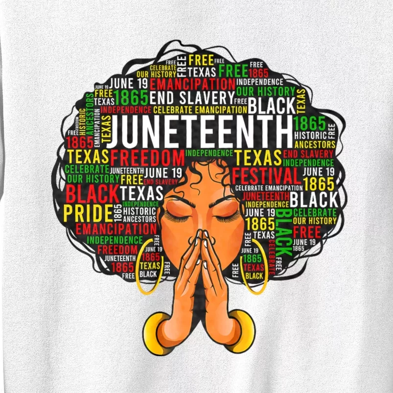 Juneteenth Melanin Black Women Natural Hair Graphic Sweatshirt