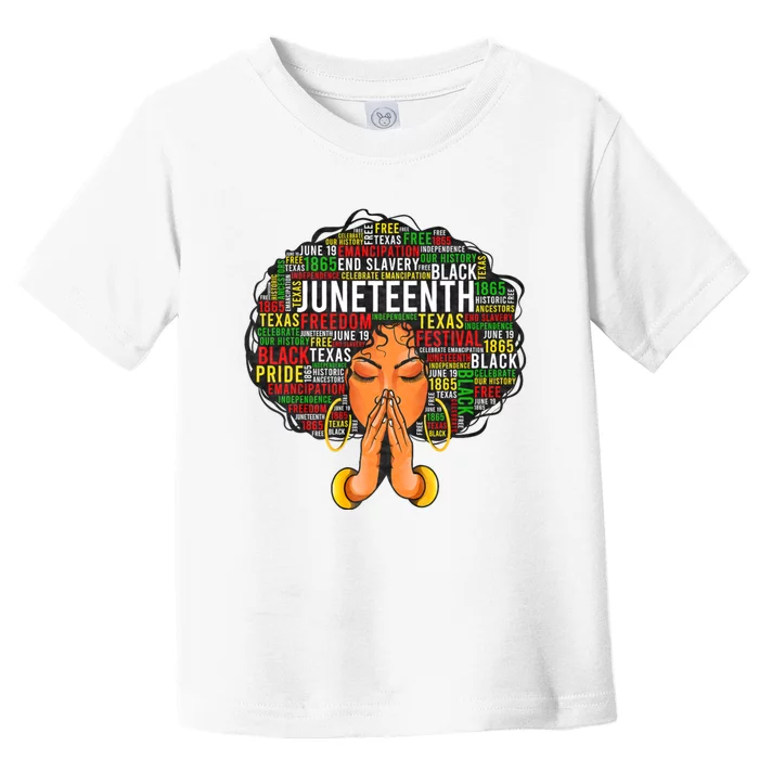 Juneteenth Melanin Black Women Natural Hair Graphic Toddler T-Shirt