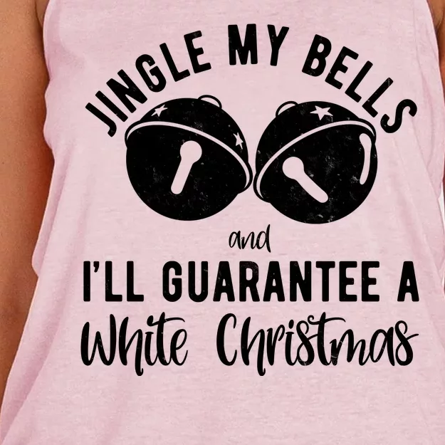 Jingle My Bells And Ill Guarantee A White Christmas Funny Women's Knotted Racerback Tank