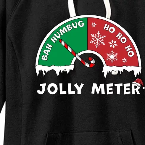 Jolly Meter Bah Humbug To Ho Ho Ho Anti Christmas Funny Gift Women's Fleece Hoodie