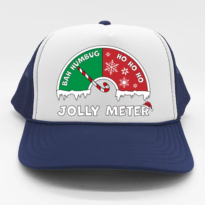 Jolly Meter Bah Humbug To Ho Ho Ho Anti Christmas Funny Gift Trucker Hat