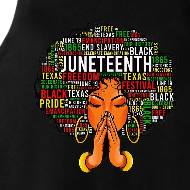 Juneteenth Melanin Black  Natural Hair Afro Word Art Ladies Tri-Blend Wicking Tank