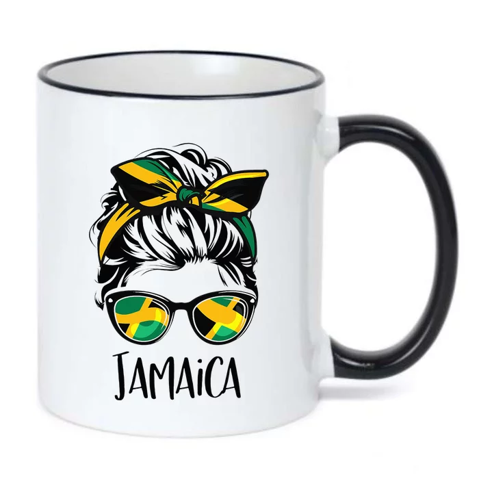 Jamaica  Messy Bun Jamaican Flag Jamaican Black Color Changing Mug