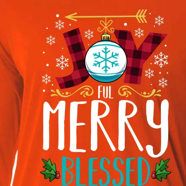 Joyful Merry Blessed Christmas Family Matching Xmas Party Meaningful Gift Cooling Performance Long Sleeve Crew