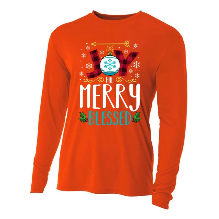 Joyful Merry Blessed Christmas Family Matching Xmas Party Meaningful Gift Cooling Performance Long Sleeve Crew