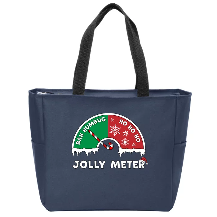 Jolly Meter Bah Humbug To Ho Ho Ho Anti Christmas Funny Classic Zip Tote Bag