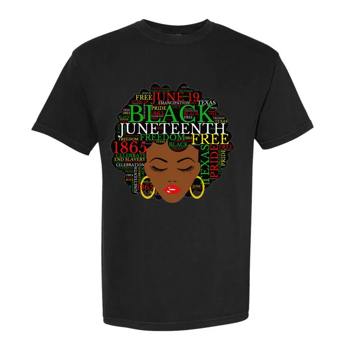 Juneteenth Melanin Black  Natural Hair Afro Word Garment-Dyed Heavyweight T-Shirt