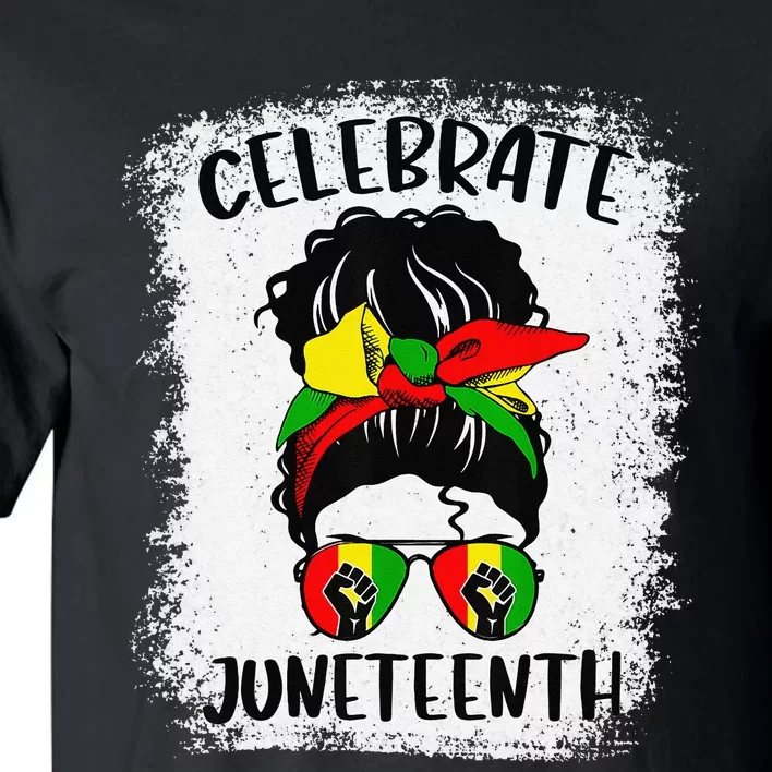 Juneteenth  Messy Bun Juneteenth Celebrate 1865 Tall T-Shirt