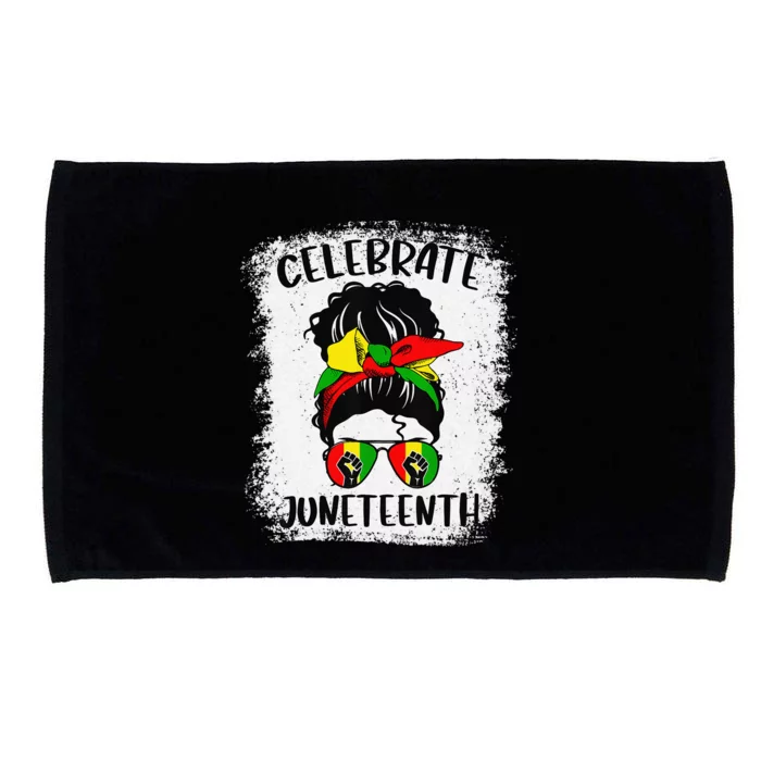 Juneteenth  Messy Bun Juneteenth Celebrate 1865 Microfiber Hand Towel