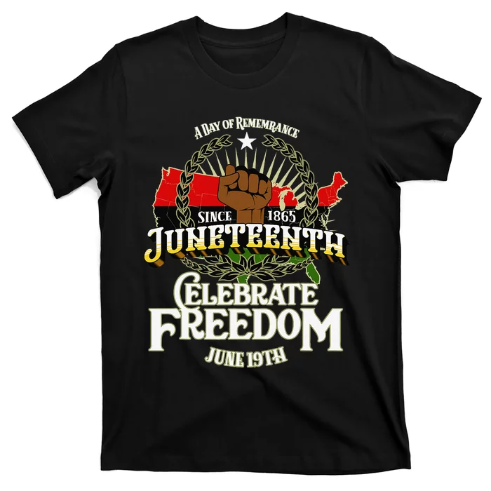 Juneteenth  Messy Bun Juneteenth Celebrate 1865 T-Shirt