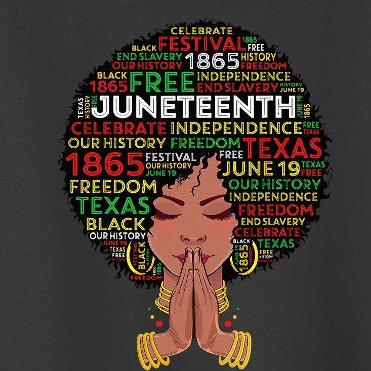 Juneteenth Melanin Black Wo Natural Hair Afro Queen Toddler T-Shirt