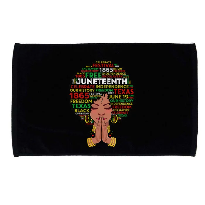 Juneteenth Melanin Black Wo Natural Hair Afro Queen Microfiber Hand Towel