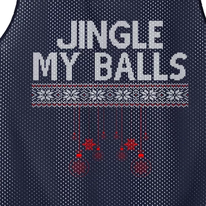 Jingle My Balls Funny Ugly Christmas Mesh Reversible Basketball Jersey Tank