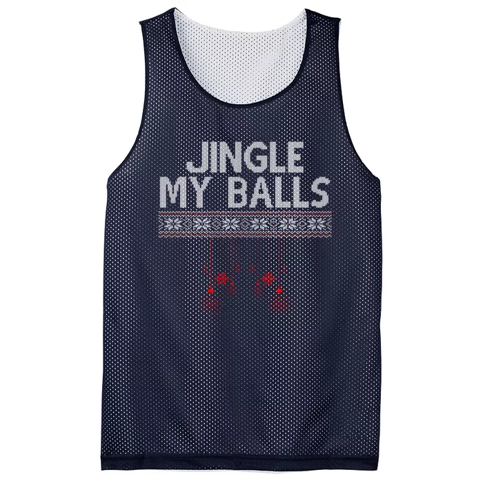 Jingle My Balls Funny Ugly Christmas Mesh Reversible Basketball Jersey Tank