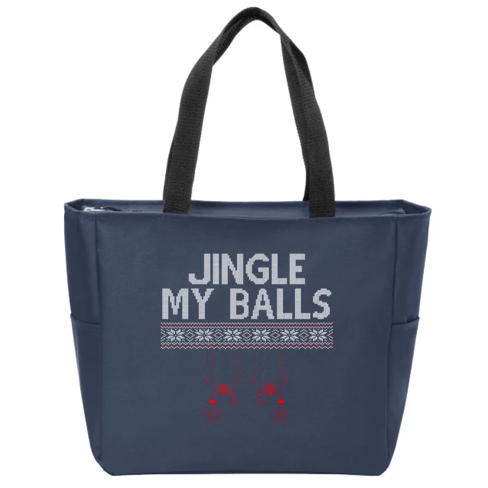 Jingle My Balls Funny Ugly Christmas Zip Tote Bag