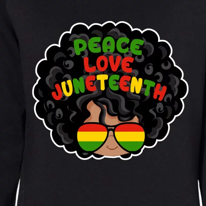 Juneteenth Melanin Black Magic Natural Hair Peace Love Cool Gift Womens California Wash Sweatshirt