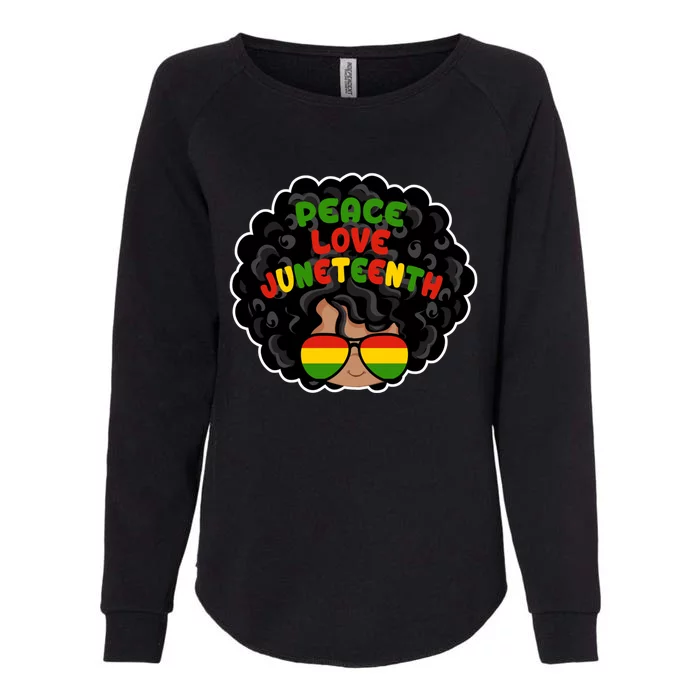 Juneteenth Melanin Black Magic Natural Hair Peace Love Cool Gift Womens California Wash Sweatshirt