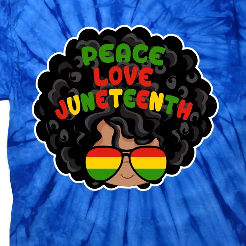 Juneteenth Melanin Black Magic Natural Hair Peace Love Cool Gift Tie-Dye T-Shirt