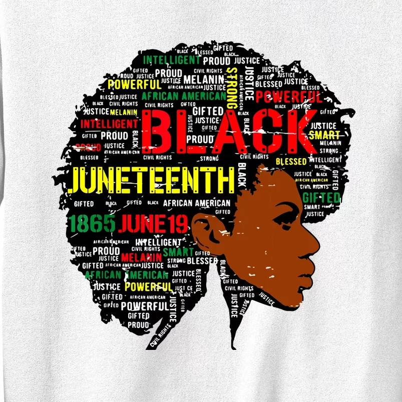 Juneteenth Melanin Black Women Natural Hair Afro Word Art 8019 Sweatshirt