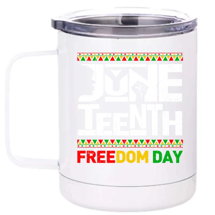 Juneteenth Melanin Black History Month Freedom Day African Gift Front & Back 12oz Stainless Steel Tumbler Cup