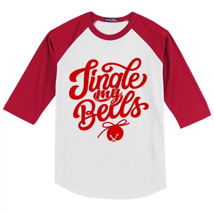 Jingle My Bells Funny Christmas Holiday Kids Colorblock Raglan Jersey