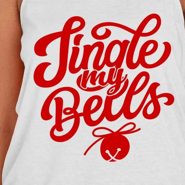 Jingle My Bells Funny Christmas Holiday Women's Knotted Racerback Tank