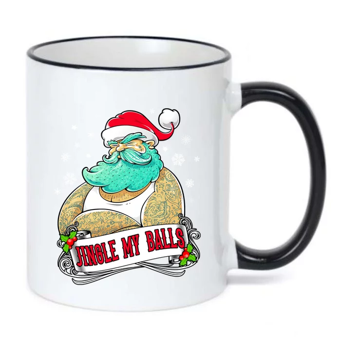 Jingle My Balls Tattooed Santa Xmas Party Adult Gift Idea Cute Gift Black Color Changing Mug