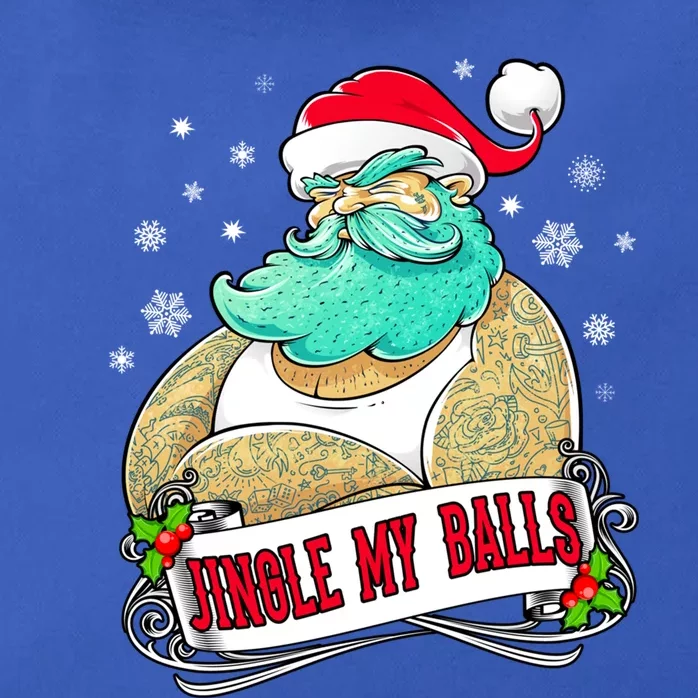 Jingle My Balls Tattooed Santa Xmas Party Adult Gift Idea Cute Gift Zip Tote Bag