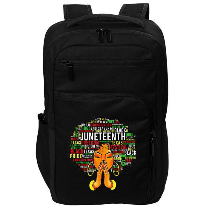 Juneteenth Melanin Black Wo Natural Hair Afro Impact Tech Backpack