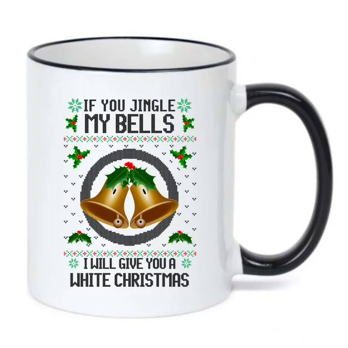 Jingle My Bells I Will Give You A White Christmas Xmas Black Color Changing Mug