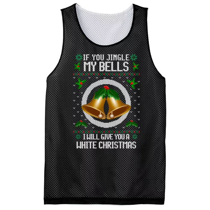 Jingle My Bells I Will Give You A White Christmas Xmas Mesh Reversible Basketball Jersey Tank