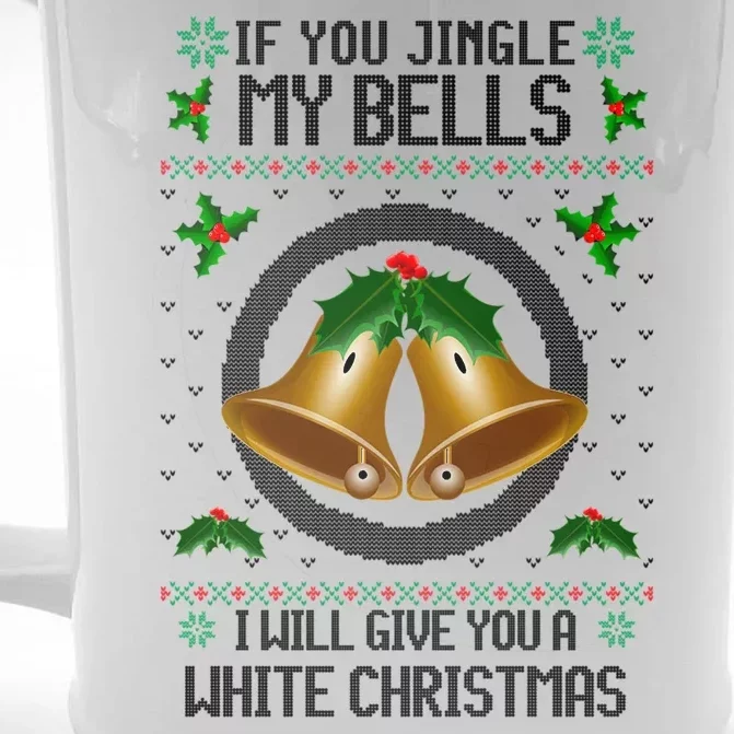 Jingle My Bells I Will Give You A White Christmas Xmas Front & Back Beer Stein